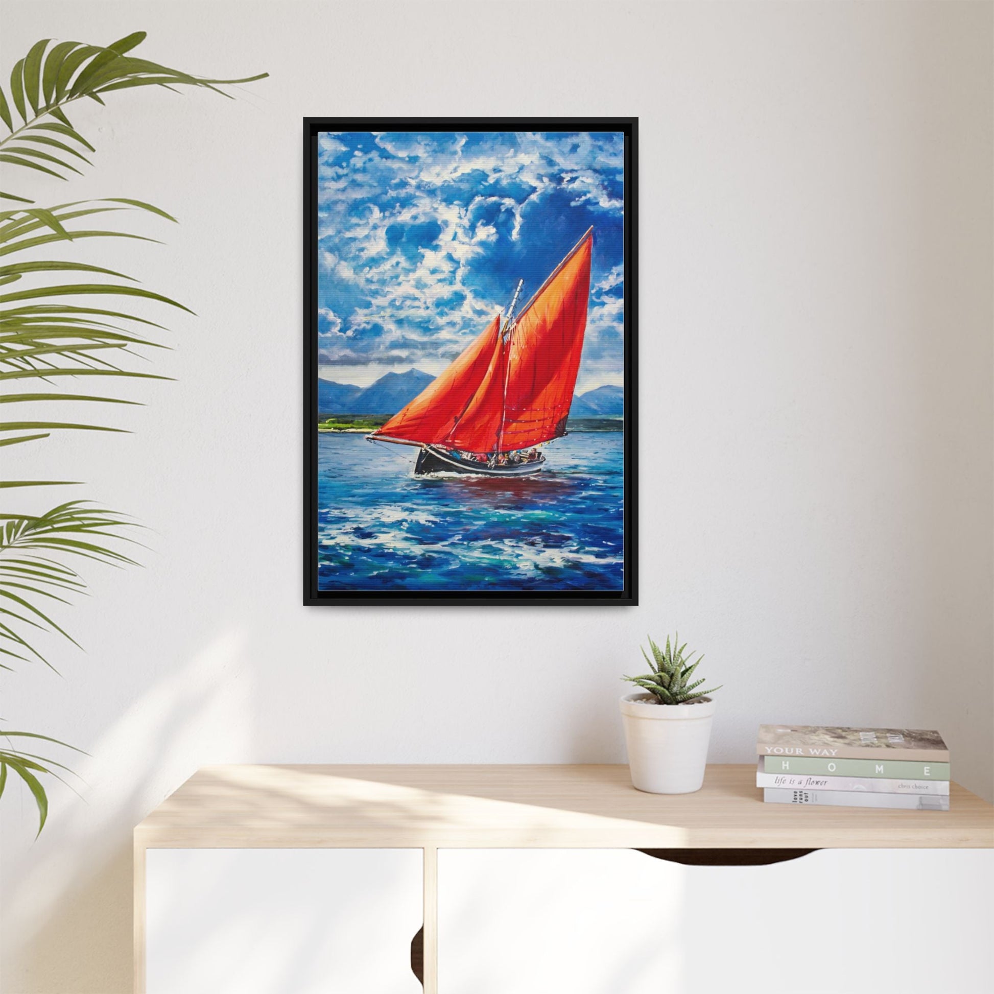 Single Galway Hooker – Premium Pinewood Art Frame for Timeless Décor