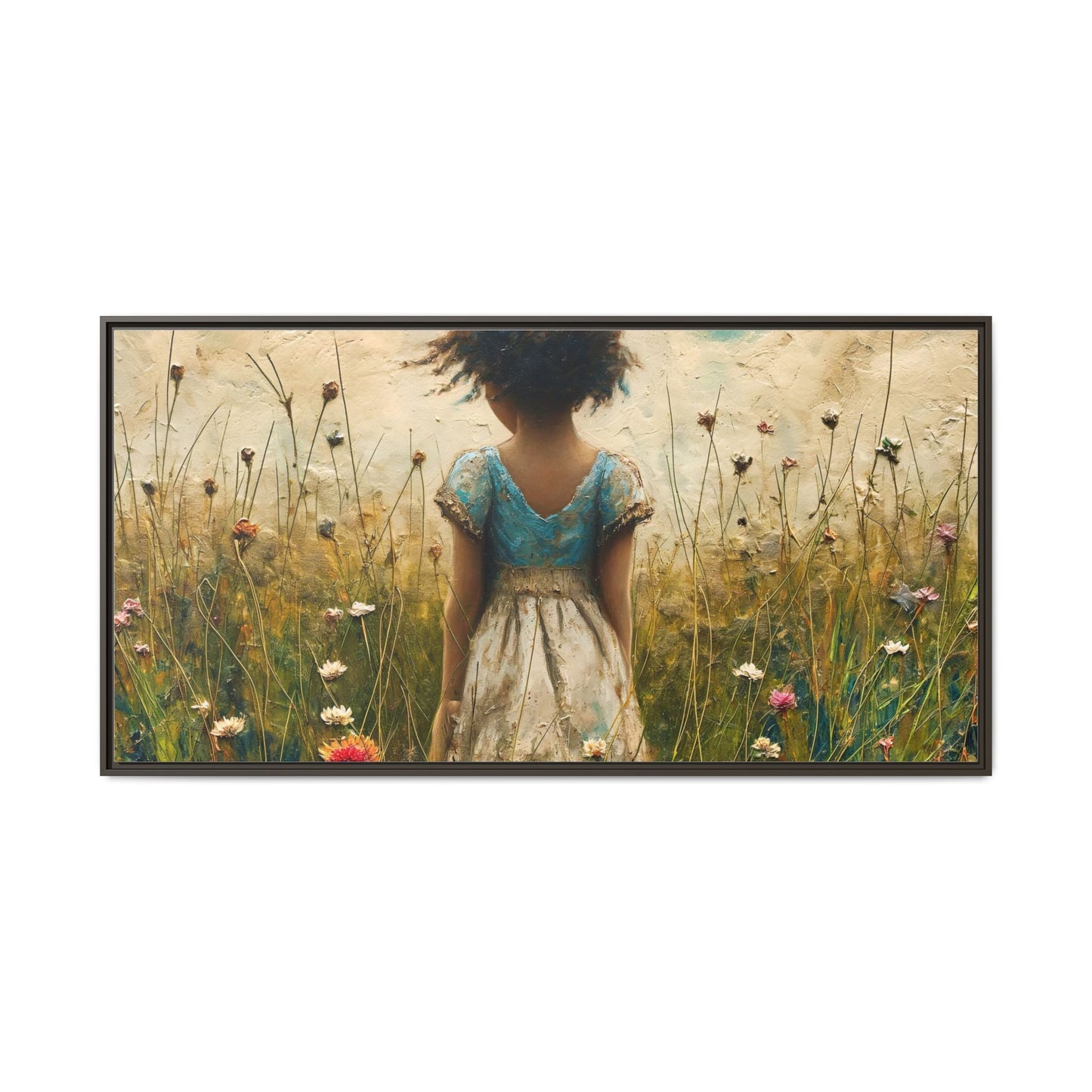 Young Girl In Flowers Wall Art - Graceful Portrait of Girl Surrounded by Flowers for Home Décor