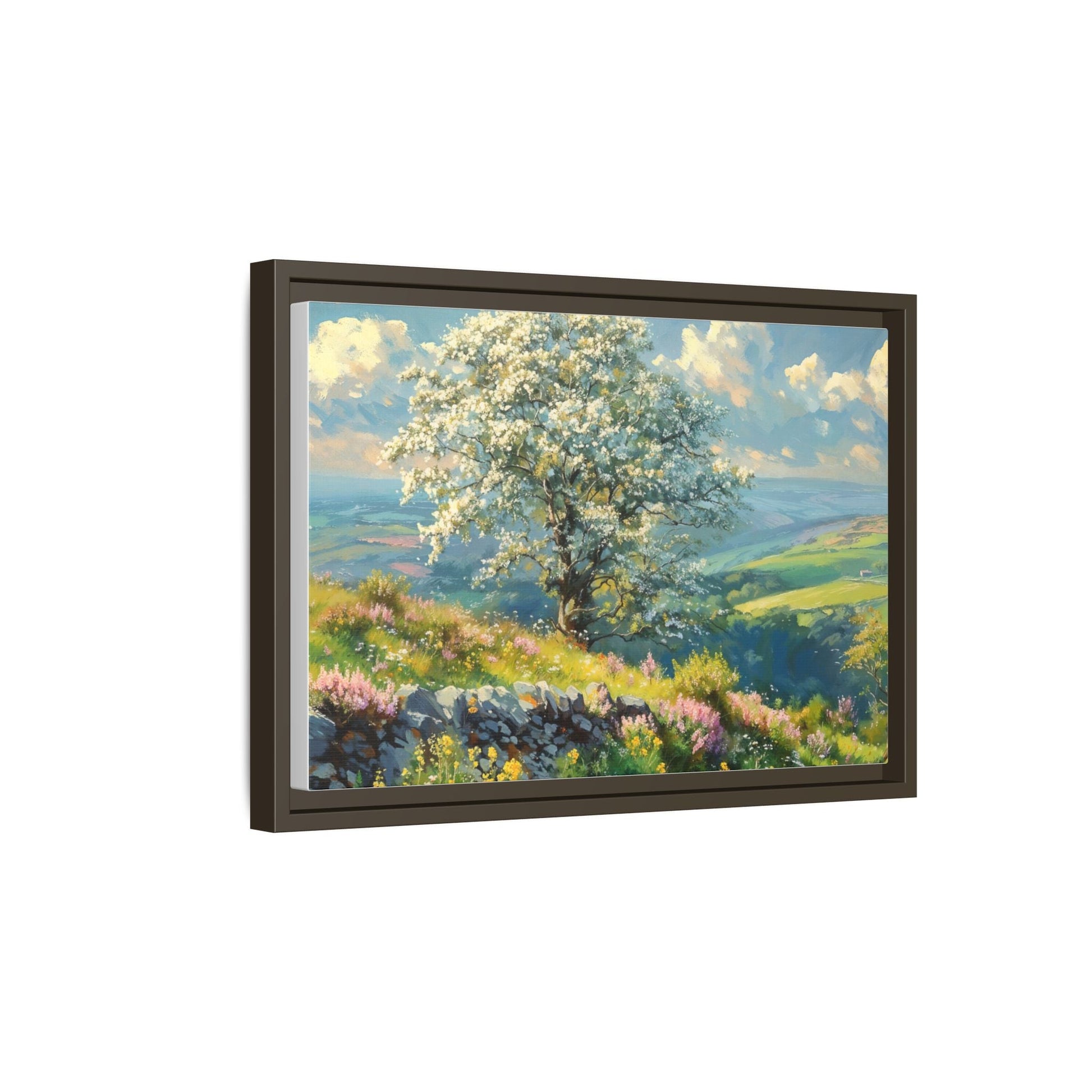 Whitethorn in Bloom wall art featuring a vibrant scene of blooming whitethorn trees, printed on high-quality canvas for a natural and timeless décor.