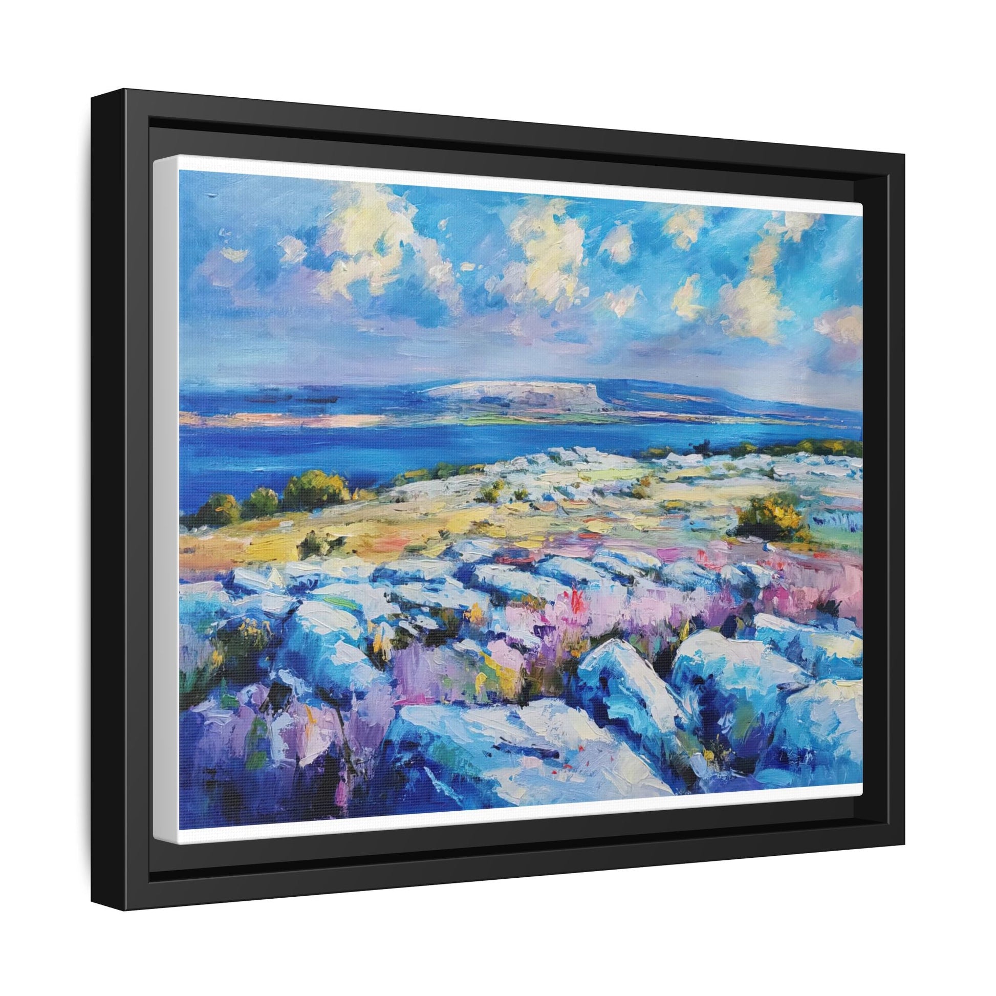 Burren 3 wall art featuring a scenic view of the Burren region in Ireland, printed on high-quality canvas with a premium frame for timeless décor