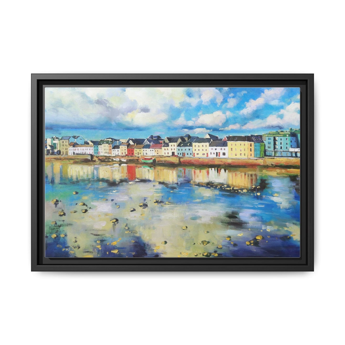 Galway Reflections wall art featuring serene Irish landscapes and water reflections, framed in premium quality wood.