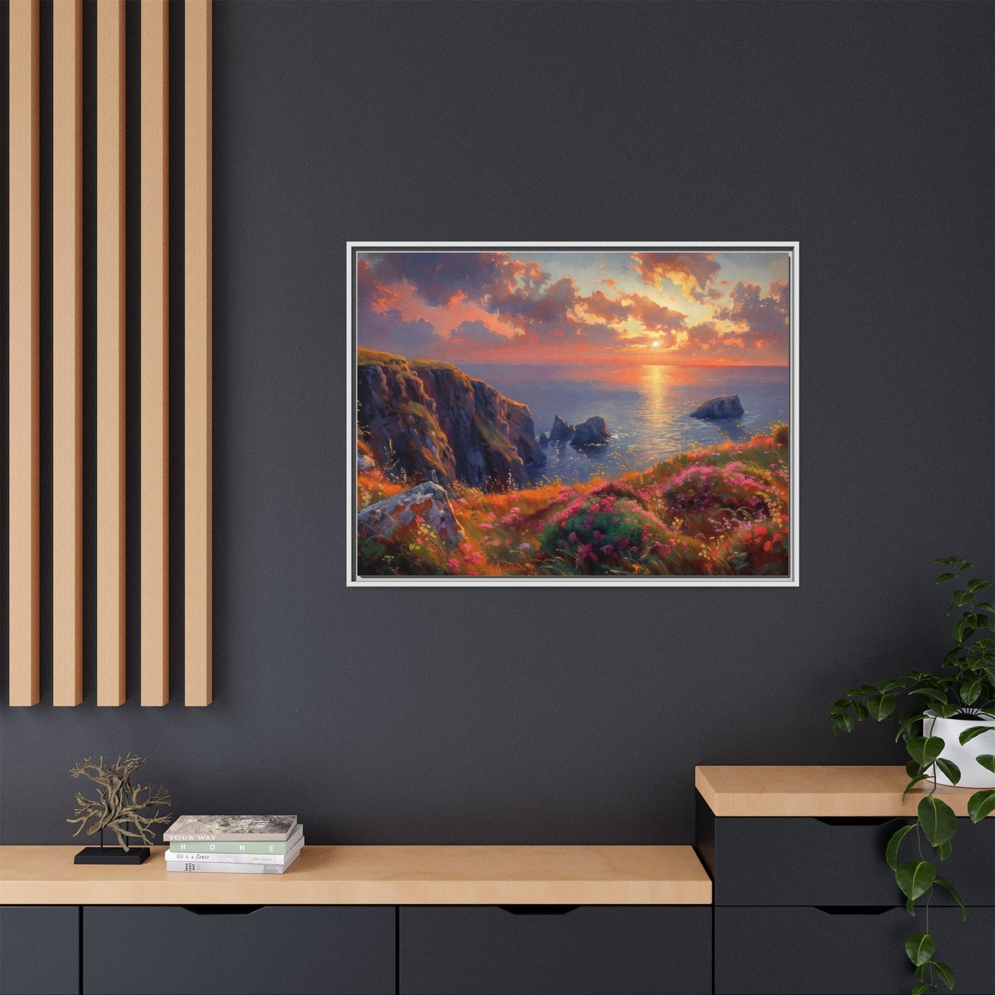 End of The Day wall art featuring a serene sunset landscape, printed on high-quality canvas to bring peaceful beauty and warmth to your home décor.