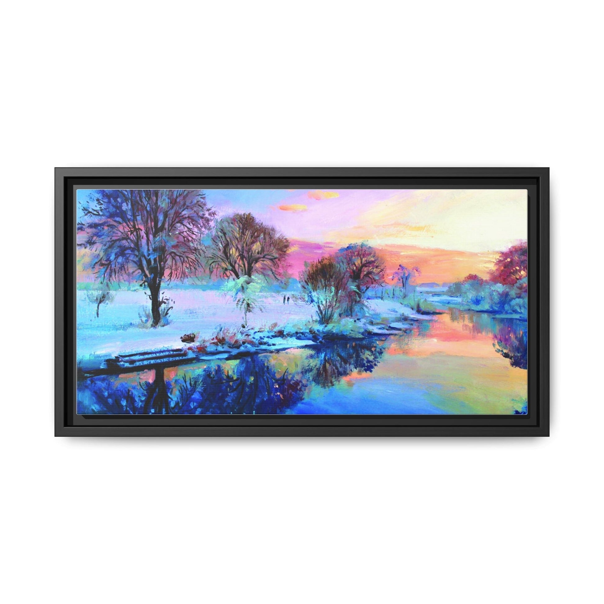 Winter Trees framed art – Premium pinewood frame with a cotton-polyester canvas print, featuring a protective coating for lasting beauty and timeless décor.