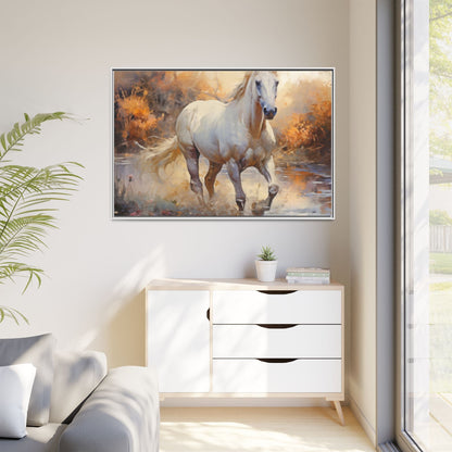 Arabian Horse – Elegant Pinewood Framed Wall Art for Timeless Décor