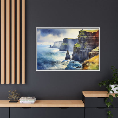 Watercolour of Cliffs of Moher – Beautiful Coastal Landscape Canvas Print