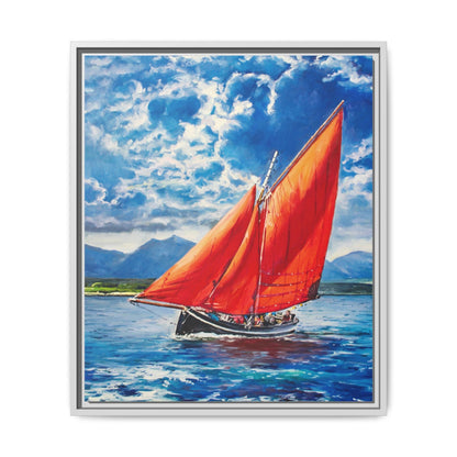 Single Galway Hooker – Premium Pinewood Art Frame for Timeless Décor