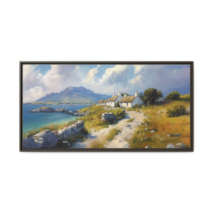 Blustery Day wall art featuring a dramatic wind-swept landscape in a pinewood frame.