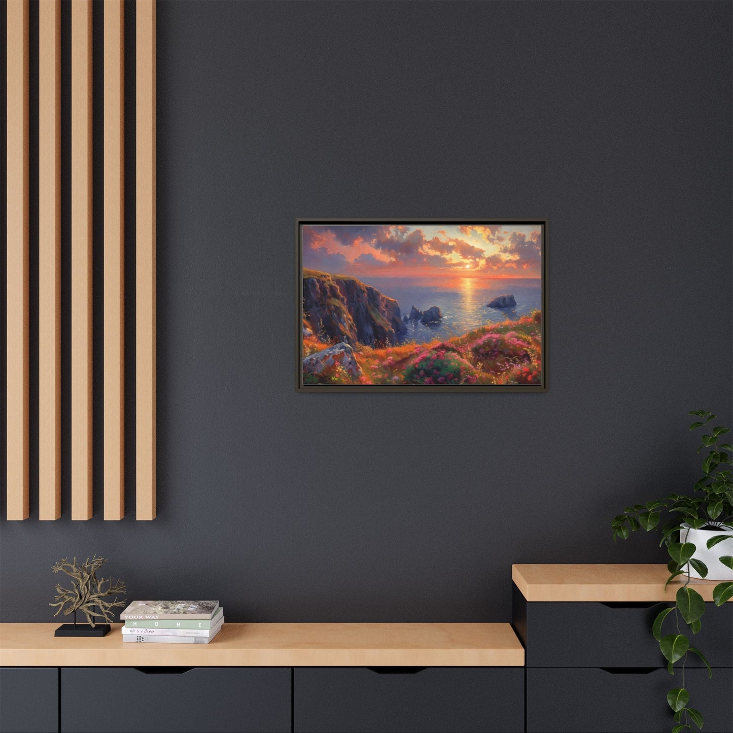 End of The Day wall art featuring a serene sunset landscape, printed on high-quality canvas to bring peaceful beauty and warmth to your home décor.