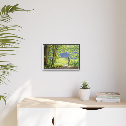 INTO THE LIGHT 11 – A captivating artwork featuring a luminous scene that evokes a sense of depth, movement, and serenity, framed in premium pinewood for timeless décor.