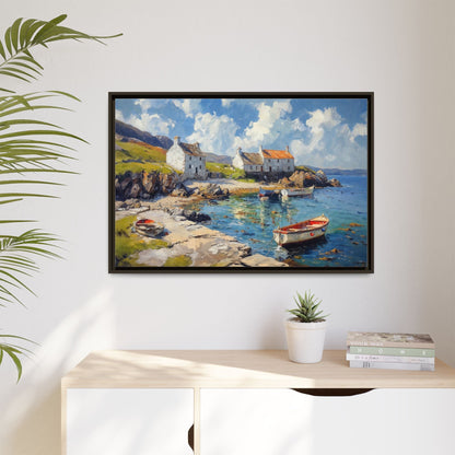 Island Harbour Coastal Landscape - Serene Wall Art Print for Home Décor