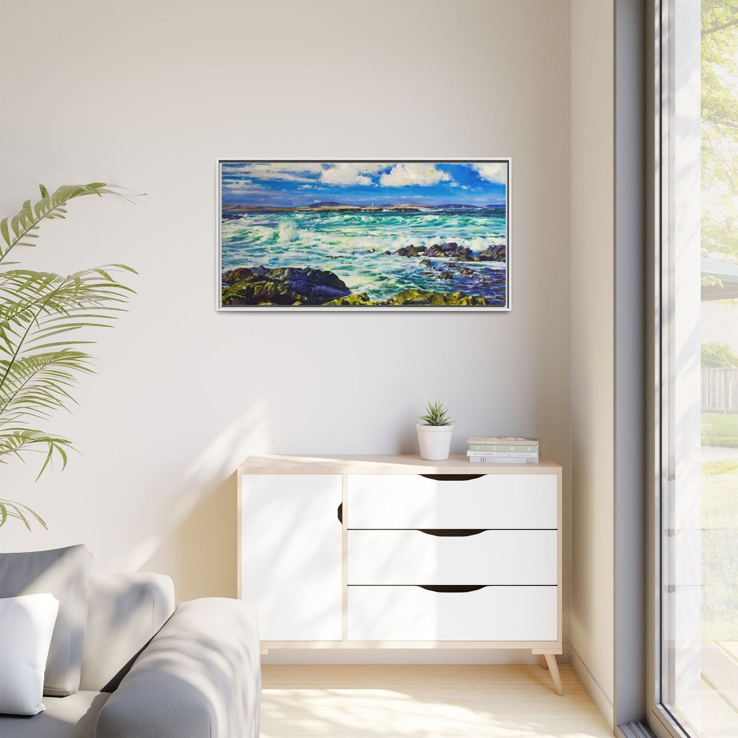 Ballyglass Lighthouse Erris wall art featuring the stunning coastal lighthouse, framed in premium materials for a perfect addition to any living space.