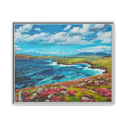 Dingle Peninsula wall art featuring a scenic view of Ireland's rugged coastline, printed on high-quality canvas with a premium frame.