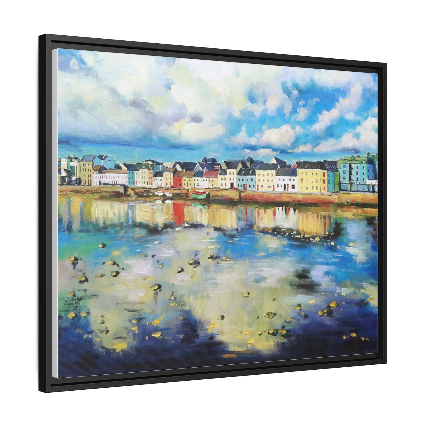 Galway Reflections wall art featuring serene Irish landscapes and water reflections, framed in premium quality wood.