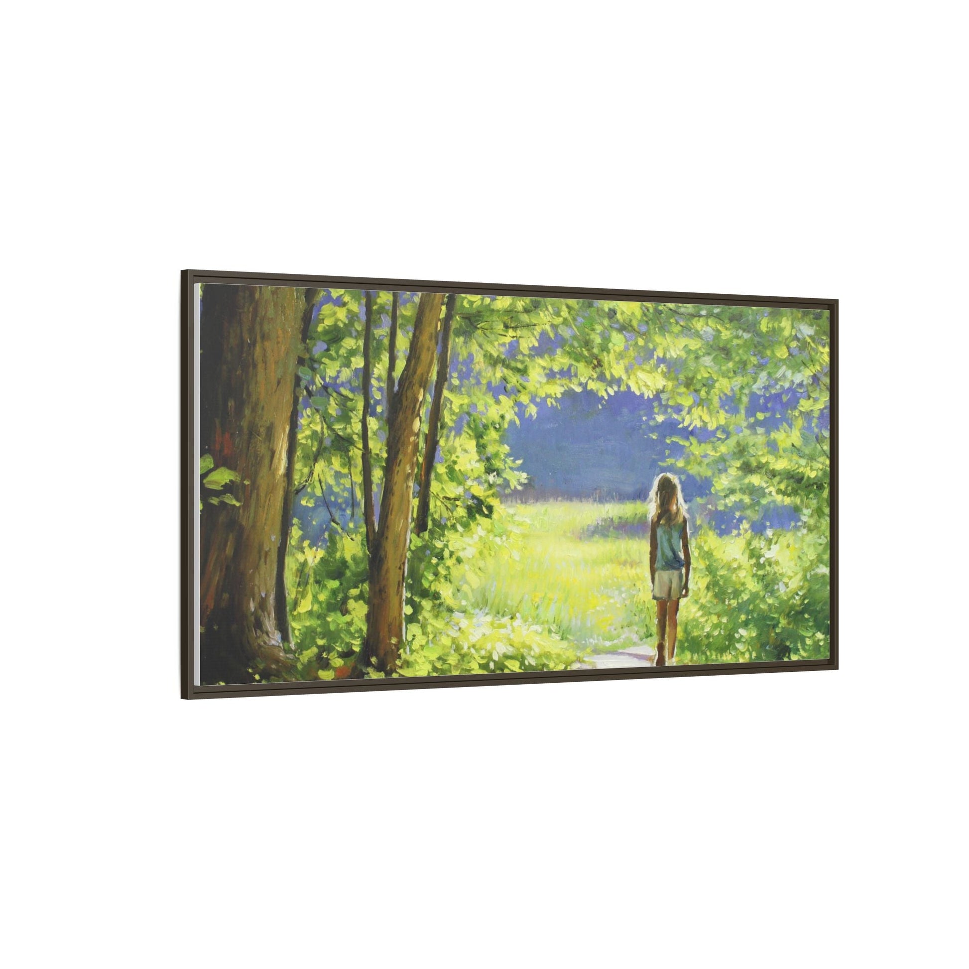 INTO THE LIGHT 11 – A captivating artwork featuring a luminous scene that evokes a sense of depth, movement, and serenity, framed in premium pinewood for timeless décor.