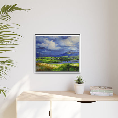 Connemara Fields - Stunning Irish landscape canvas print showcasing the serene beauty of Connemara's fields.