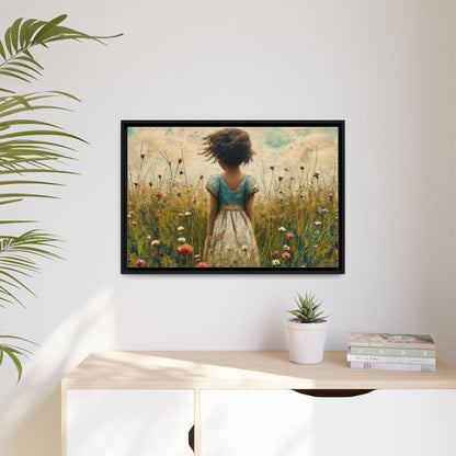 Young Girl In Flowers Wall Art - Graceful Portrait of Girl Surrounded by Flowers for Home Décor