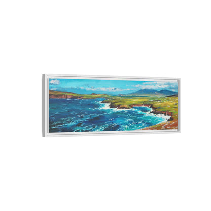 Dingle Peninsula wall art featuring a scenic view of Ireland's rugged coastline, printed on high-quality canvas with a premium frame.