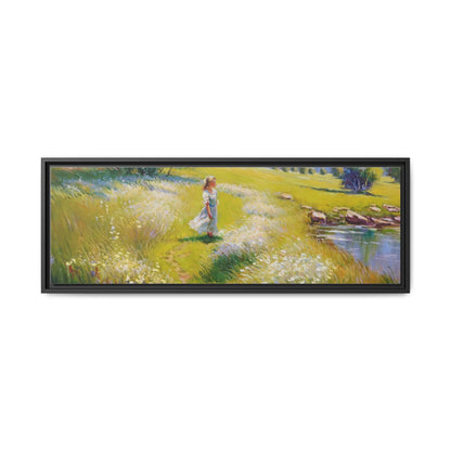 Young Girl By Lake Wall Art - Serene Portrait of a Girl by a Tranquil Lake for Home Décor