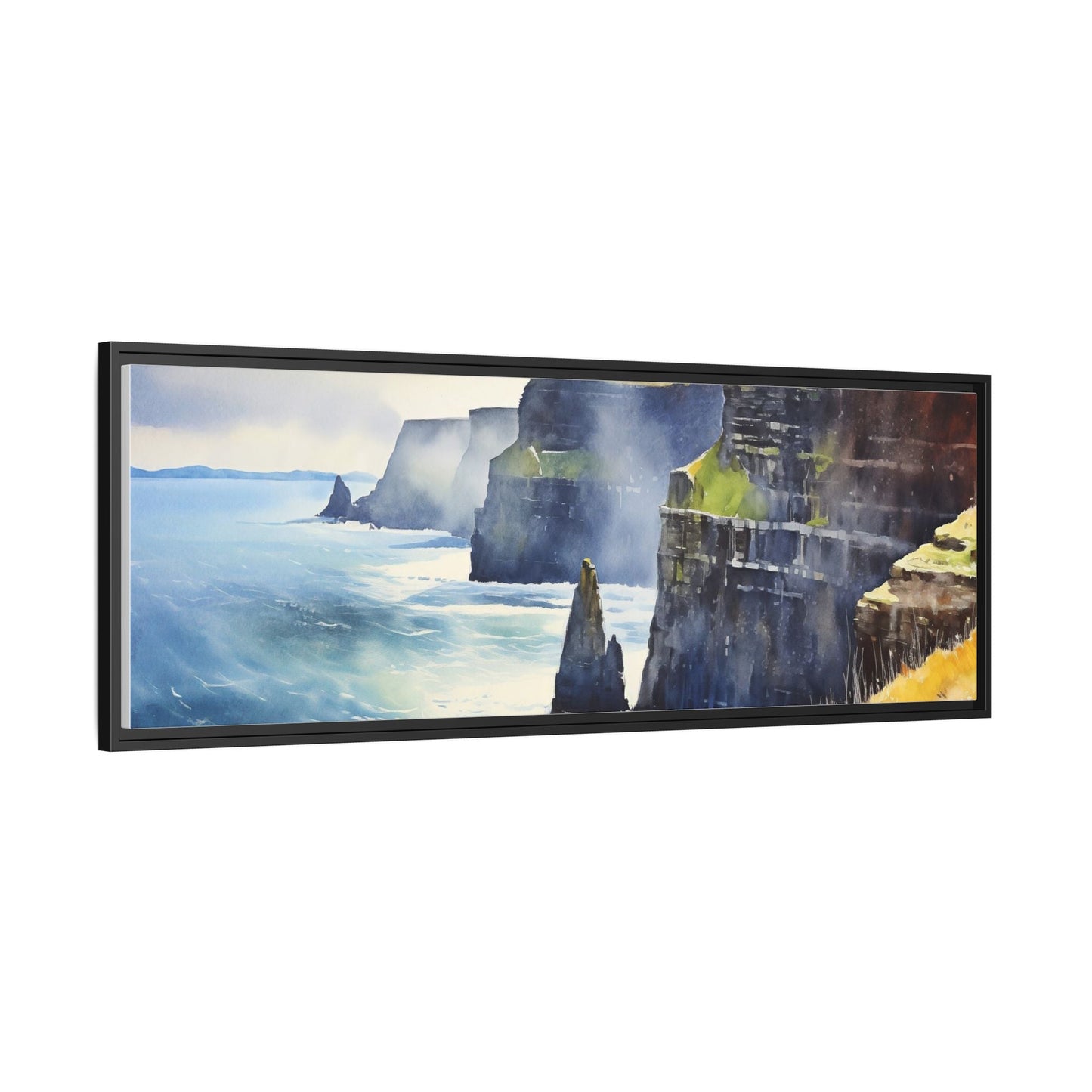 Watercolour of Cliffs of Moher – Beautiful Coastal Landscape Canvas Print