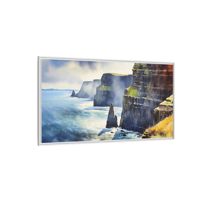 Watercolour of Cliffs of Moher – Beautiful Coastal Landscape Canvas Print