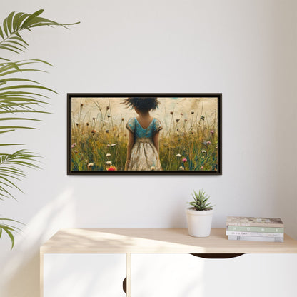 Young Girl In Flowers Wall Art - Graceful Portrait of Girl Surrounded by Flowers for Home Décor