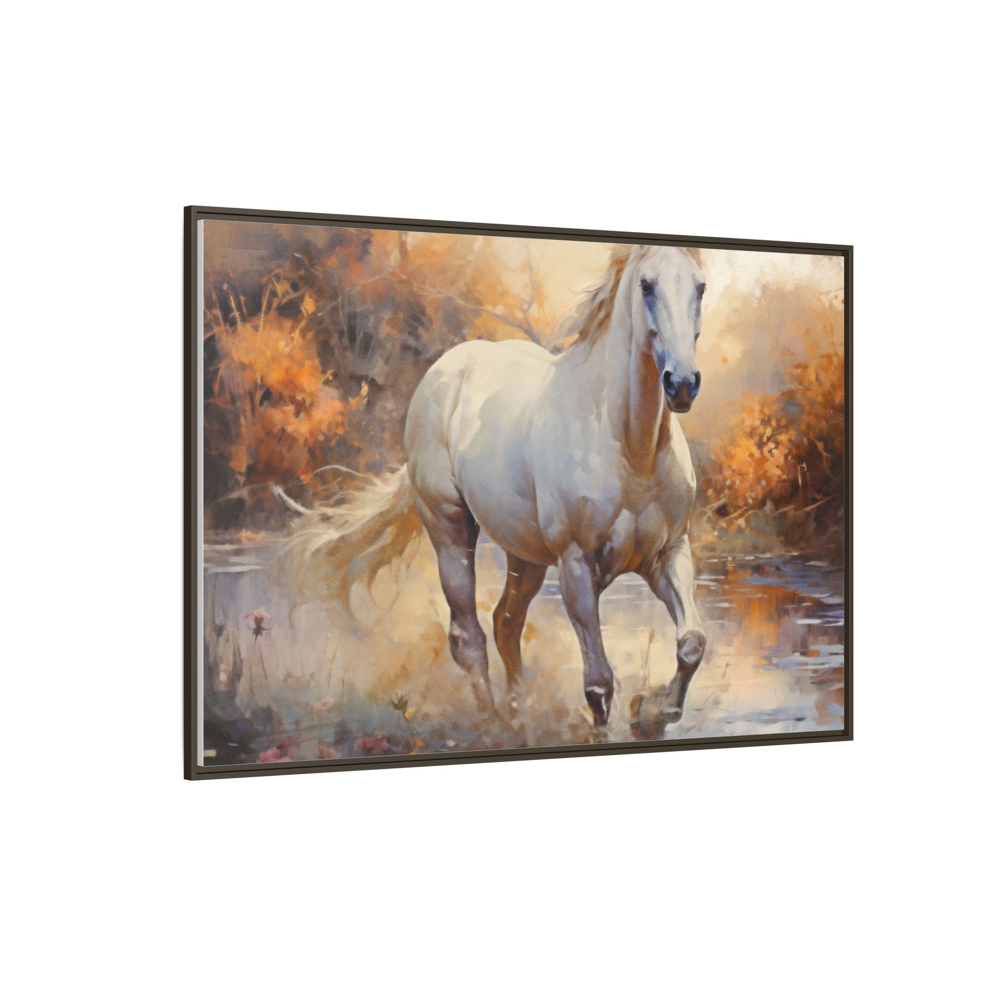 Arabian Horse – Elegant Pinewood Framed Wall Art for Timeless Décor