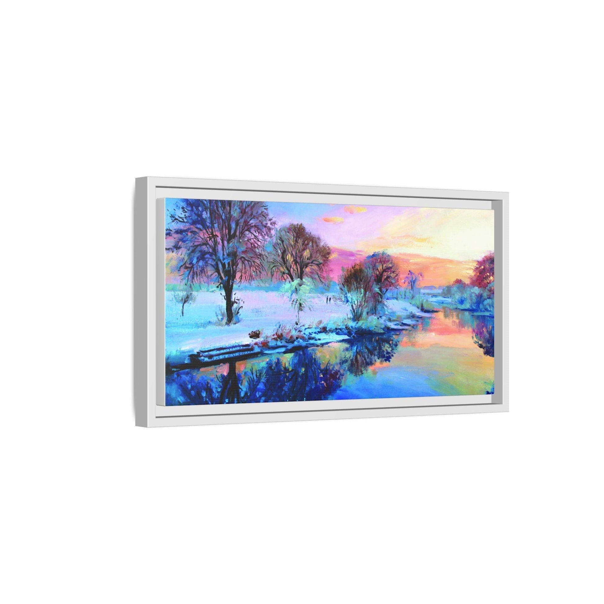 Winter Trees framed art – Premium pinewood frame with a cotton-polyester canvas print, featuring a protective coating for lasting beauty and timeless décor.