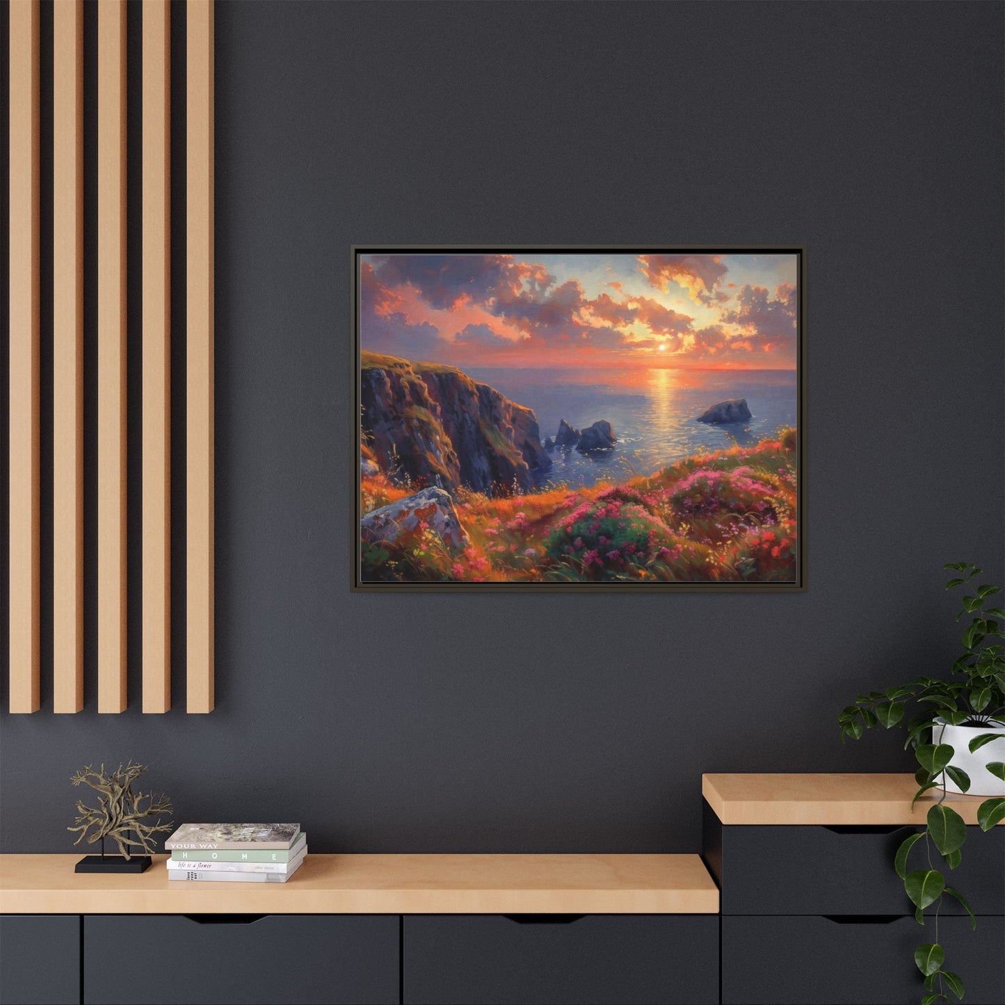 End of The Day wall art featuring a serene sunset landscape, printed on high-quality canvas to bring peaceful beauty and warmth to your home décor.