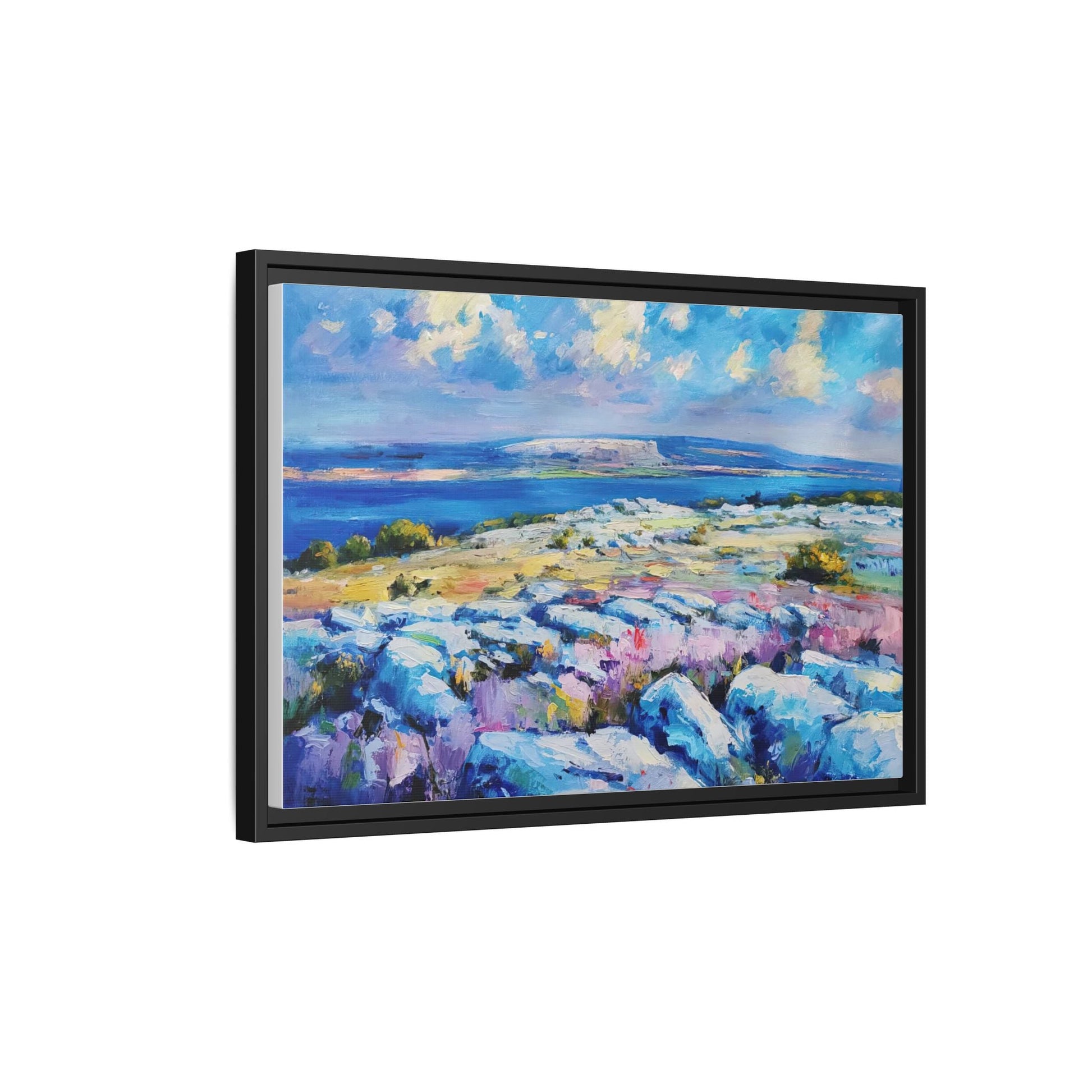 Burren 3 wall art featuring a scenic view of the Burren region in Ireland, printed on high-quality canvas with a premium frame for timeless décor