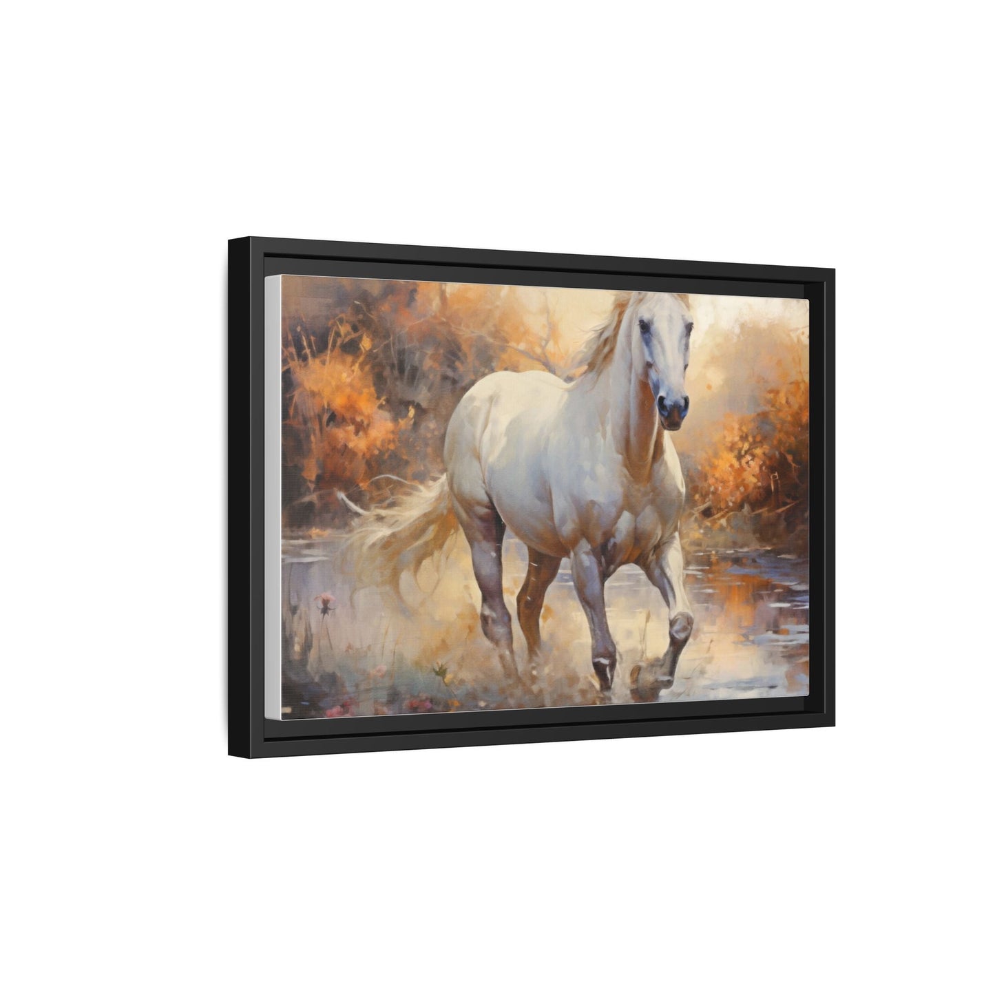 Arabian Horse – Elegant Pinewood Framed Wall Art for Timeless Décor