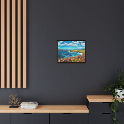 Dingle Peninsula wall art featuring a scenic view of Ireland's rugged coastline, printed on high-quality canvas with a premium frame.