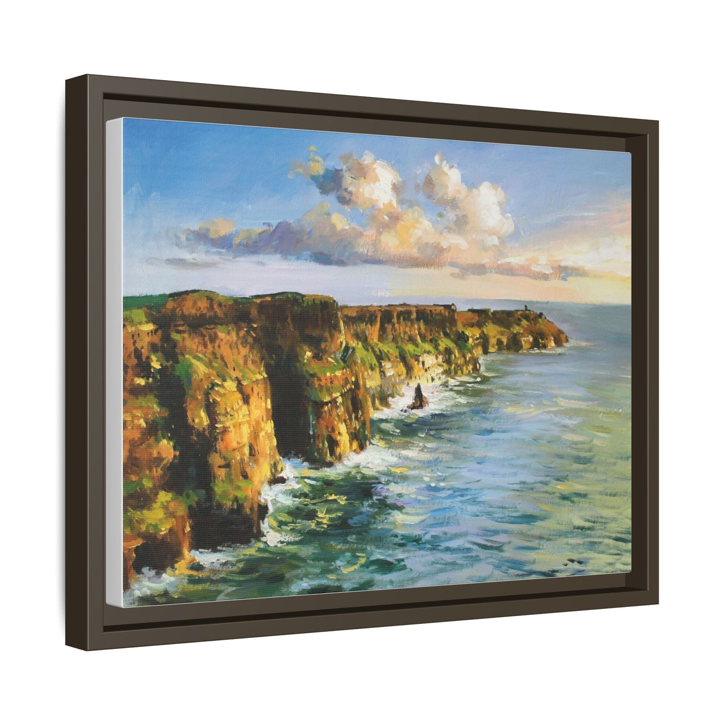 Cliffs of Moher wall art showcasing the dramatic Irish coastline, printed on high-quality canvas to bring natural beauty into your home décor.