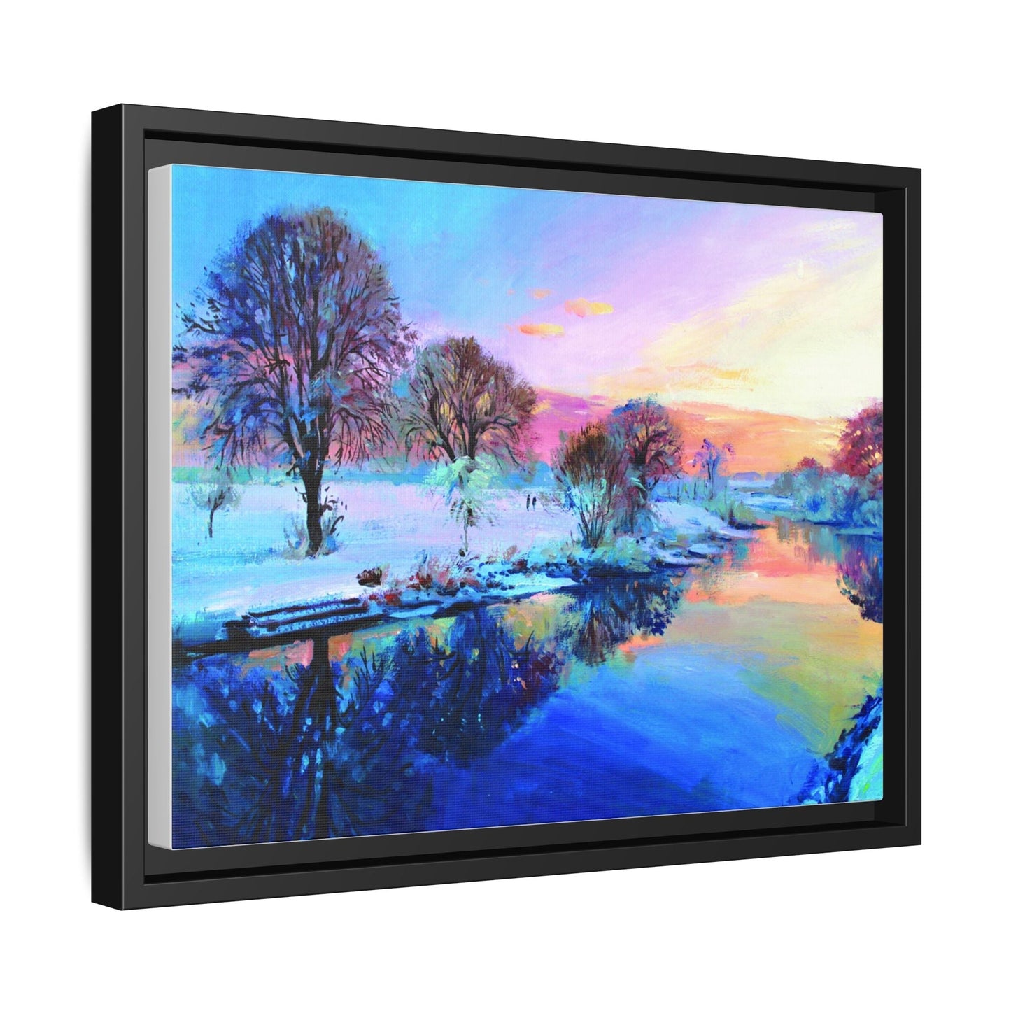 Winter Trees framed art – Premium pinewood frame with a cotton-polyester canvas print, featuring a protective coating for lasting beauty and timeless décor.