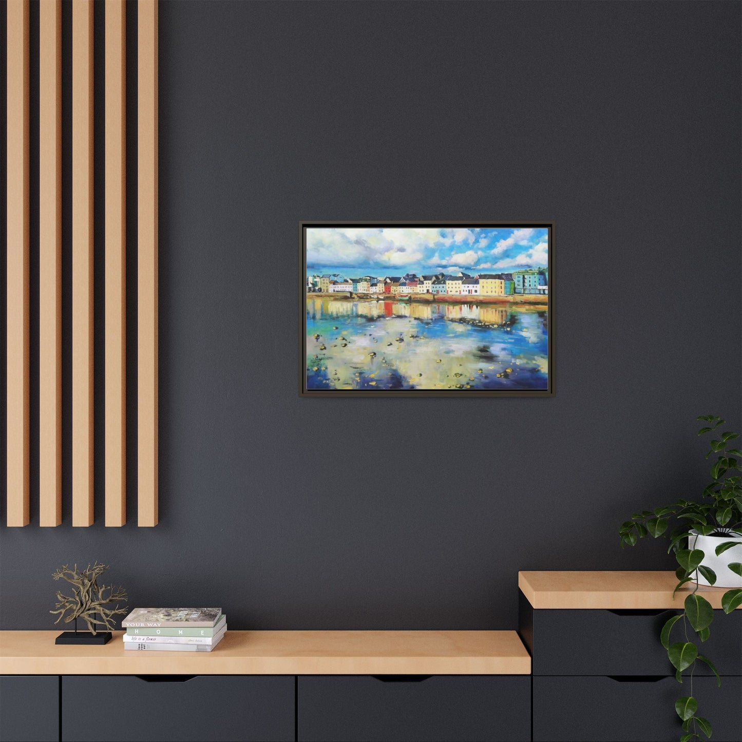 Galway Reflections wall art featuring serene Irish landscapes and water reflections, framed in premium quality wood.