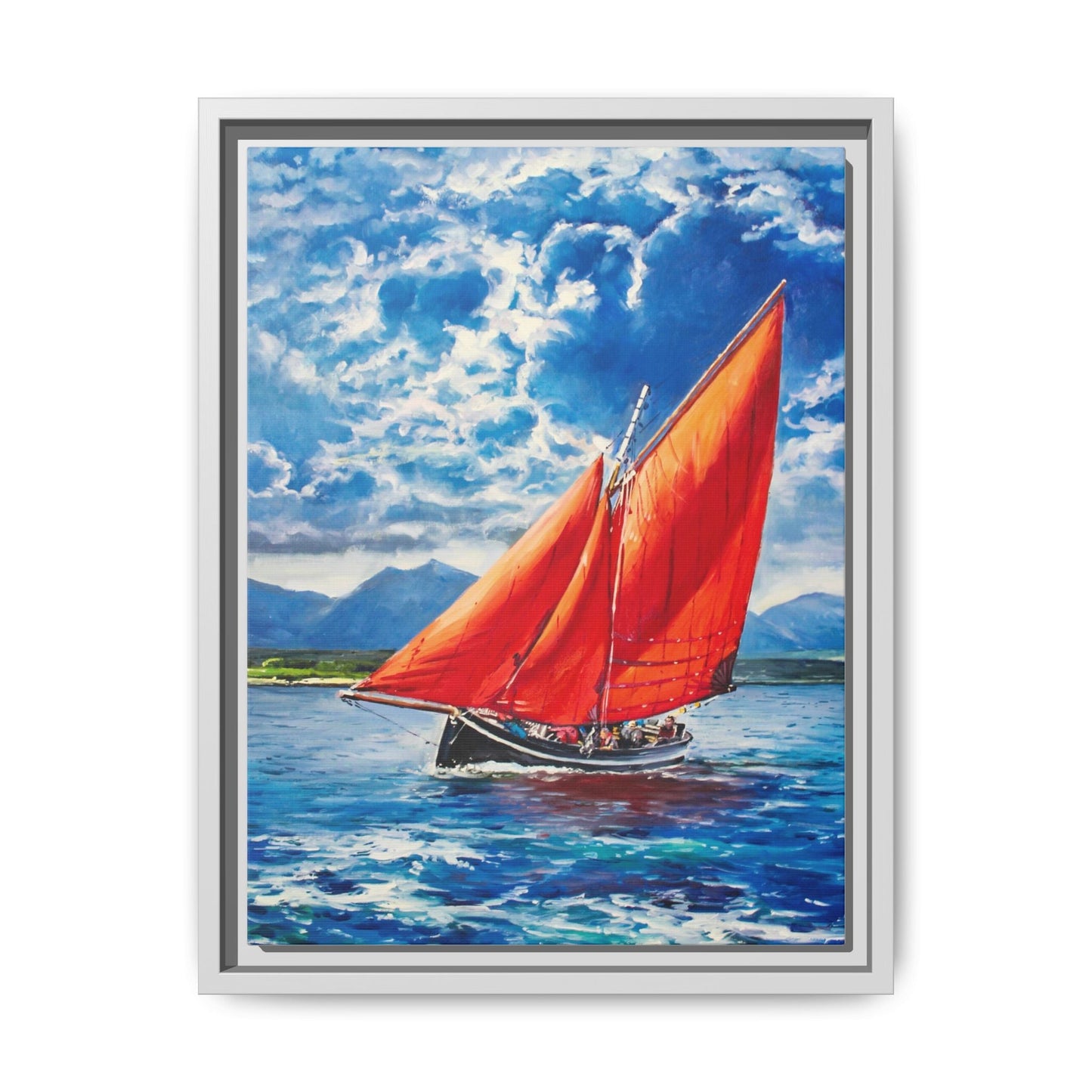 Single Galway Hooker – Premium Pinewood Art Frame for Timeless Décor