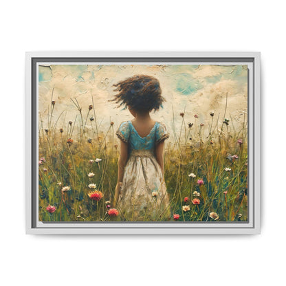 Young Girl In Flowers Wall Art - Graceful Portrait of Girl Surrounded by Flowers for Home Décor