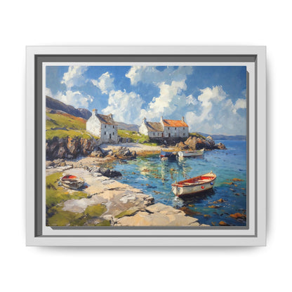 Island Harbour Coastal Landscape - Serene Wall Art Print for Home Décor