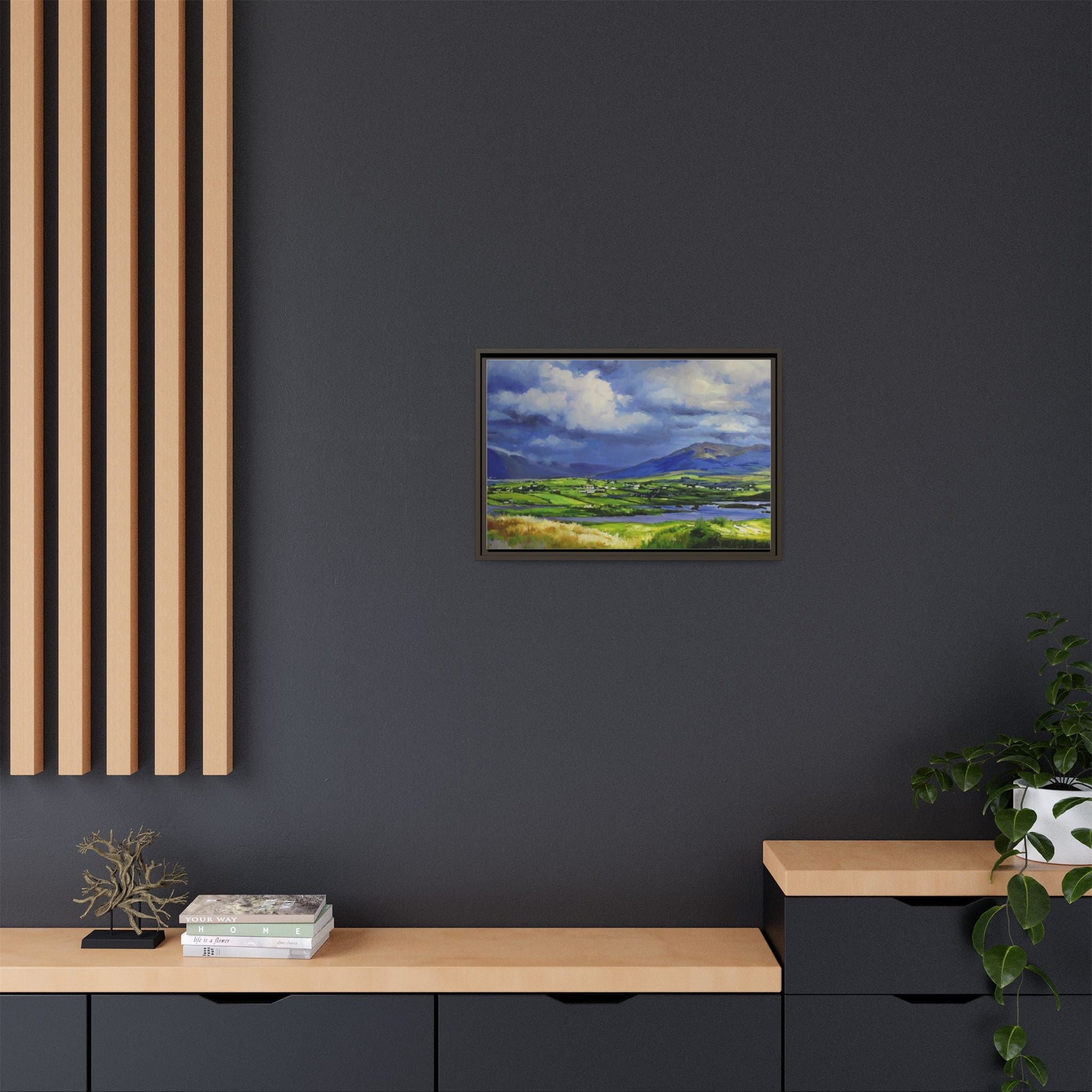 Connemara Fields - Stunning Irish landscape canvas print showcasing the serene beauty of Connemara's fields.