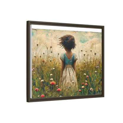 Young Girl In Flowers Wall Art - Graceful Portrait of Girl Surrounded by Flowers for Home Décor