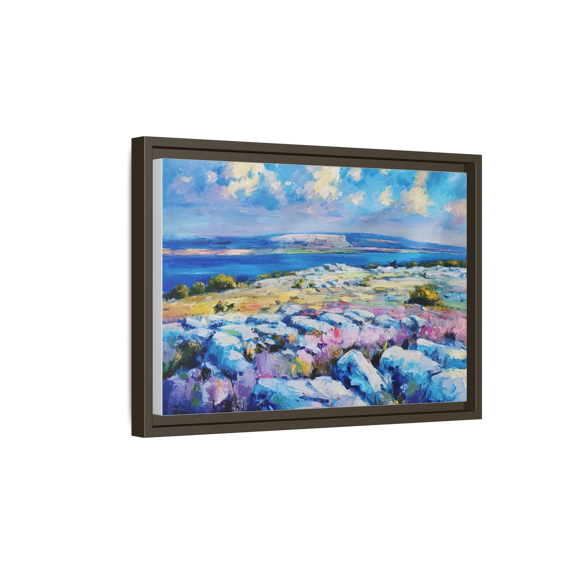 Burren 3 wall art featuring a scenic view of the Burren region in Ireland, printed on high-quality canvas with a premium frame for timeless décor