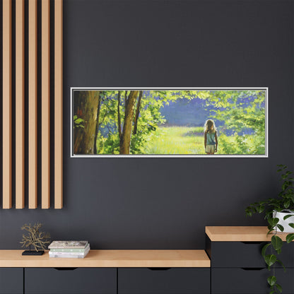 INTO THE LIGHT 11 – A captivating artwork featuring a luminous scene that evokes a sense of depth, movement, and serenity, framed in premium pinewood for timeless décor.