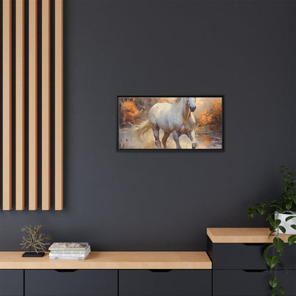 Arabian Horse – Elegant Pinewood Framed Wall Art for Timeless Décor