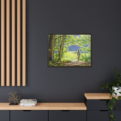 INTO THE LIGHT 11 – A captivating artwork featuring a luminous scene that evokes a sense of depth, movement, and serenity, framed in premium pinewood for timeless décor.