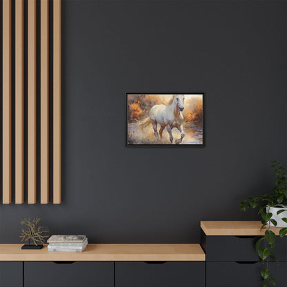 Arabian Horse – Elegant Pinewood Framed Wall Art for Timeless Décor