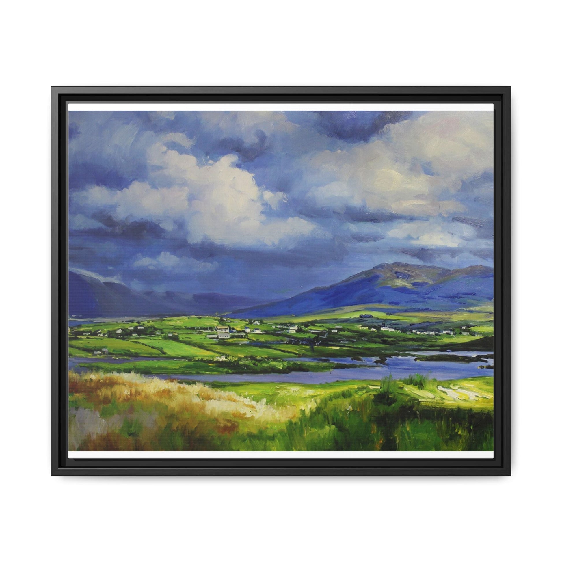 Connemara Fields - Stunning Irish landscape canvas print showcasing the serene beauty of Connemara's fields.