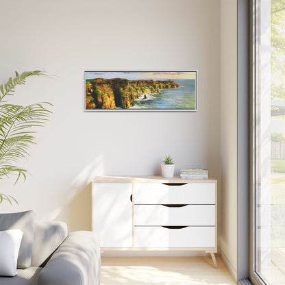 Cliffs of Moher wall art showcasing the dramatic Irish coastline, printed on high-quality canvas to bring natural beauty into your home décor.