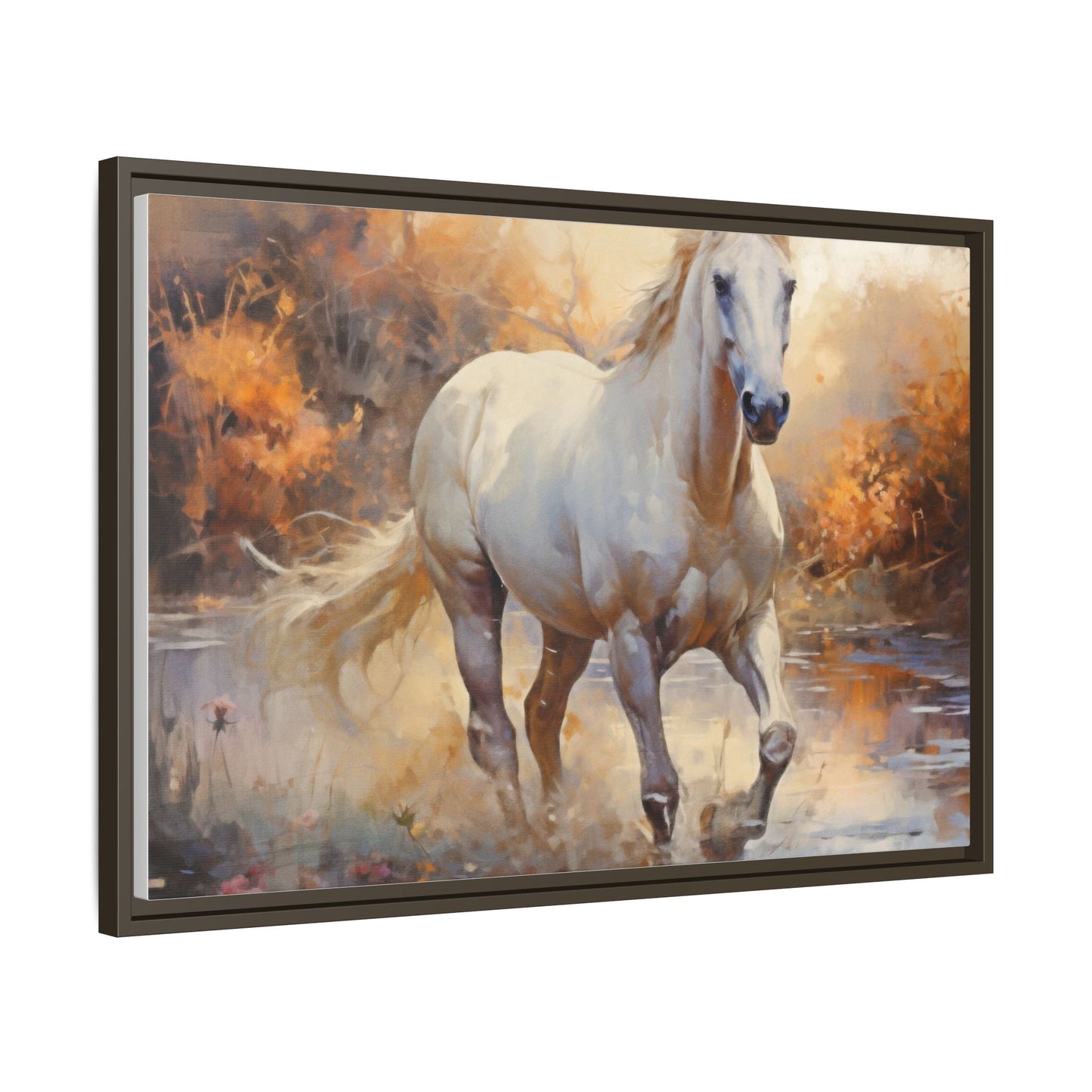 Arabian Horse – Elegant Pinewood Framed Wall Art for Timeless Décor