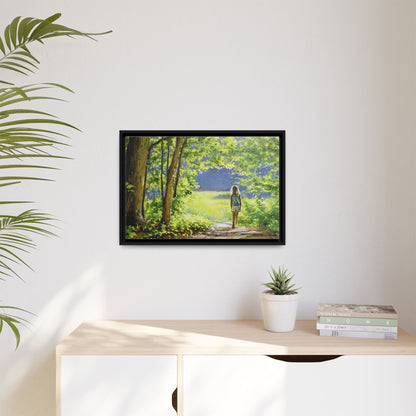 INTO THE LIGHT 11 – A captivating artwork featuring a luminous scene that evokes a sense of depth, movement, and serenity, framed in premium pinewood for timeless décor.