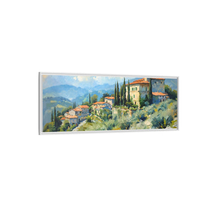 Tuscan Village on Hill - Captivating Italian Landscape Canvas Print for Timeless Home Décor