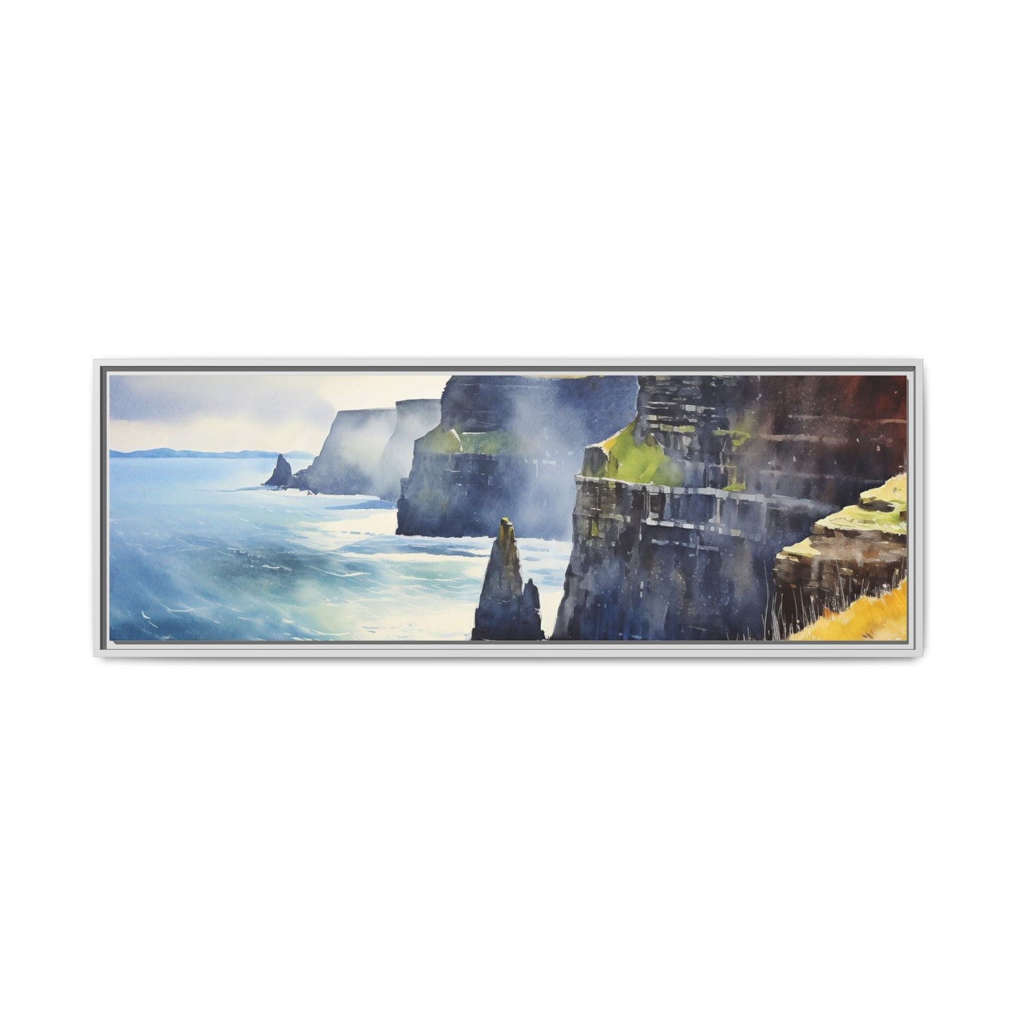 Watercolour of Cliffs of Moher – Beautiful Coastal Landscape Canvas Print